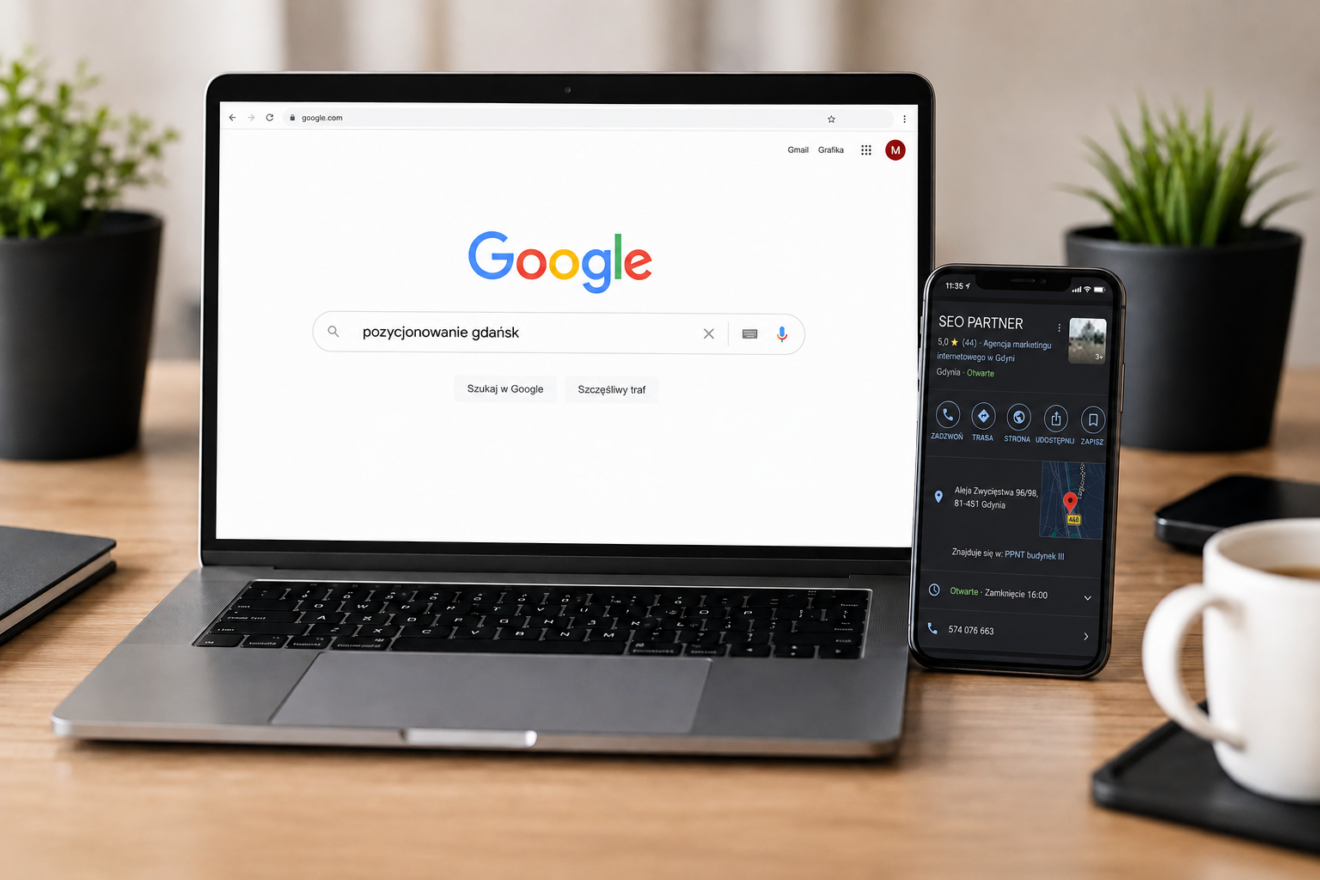 Laptop pozycjonowanie SEO Gdańsk.